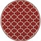 Homeroots 8 ft. Round Red & Ivory Trellis Indoor & Outdoor Area Rug 388664 - alternate 4